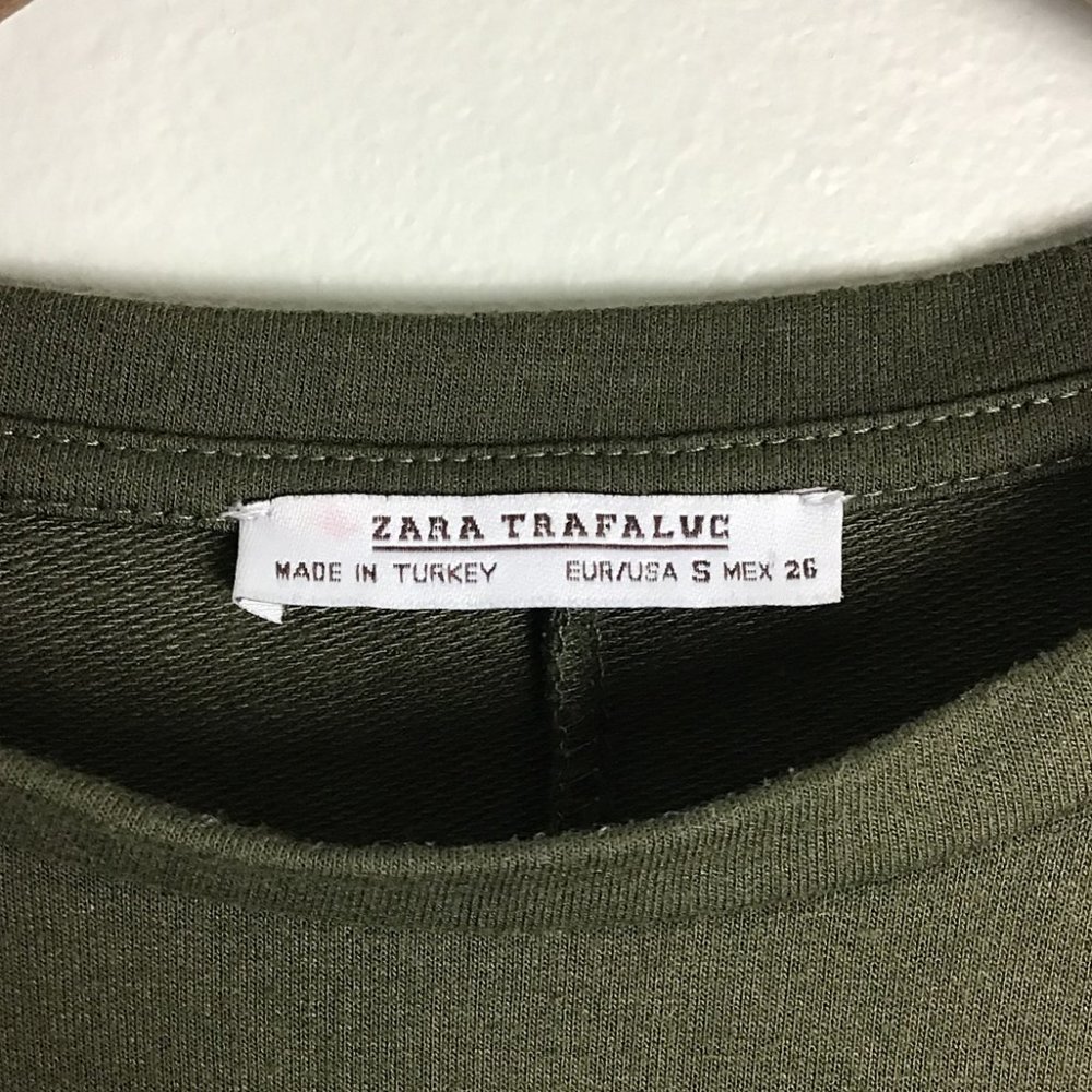 Zara Trafaluc Olive Bell Sleeve Sweater Dress - Picture 10 of 11